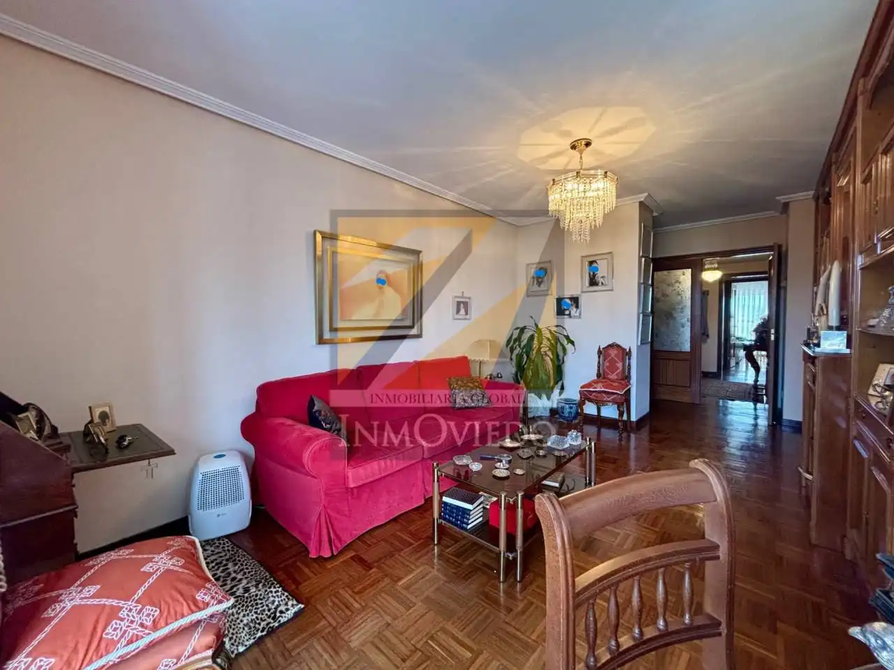 Living room of Flat for sale in Avilés  with Heating, Parquet flooring and Terrace