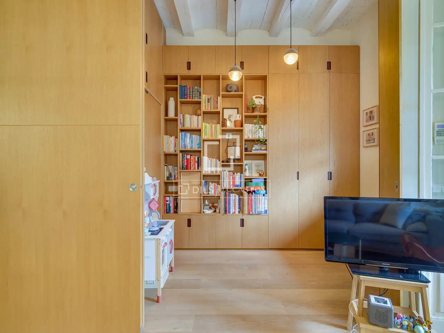Wohnzimmer von Wohnung zum Verkauf in Barcelona mit Klimaanlage, Heizung und Parkett