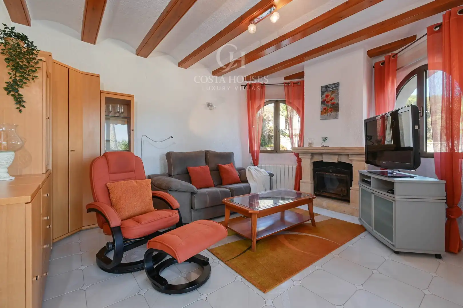 Sala d'estar de Casa o xalet en venda en Jávea / Xàbia amb Calefacció, Jardí privat i Terrassa