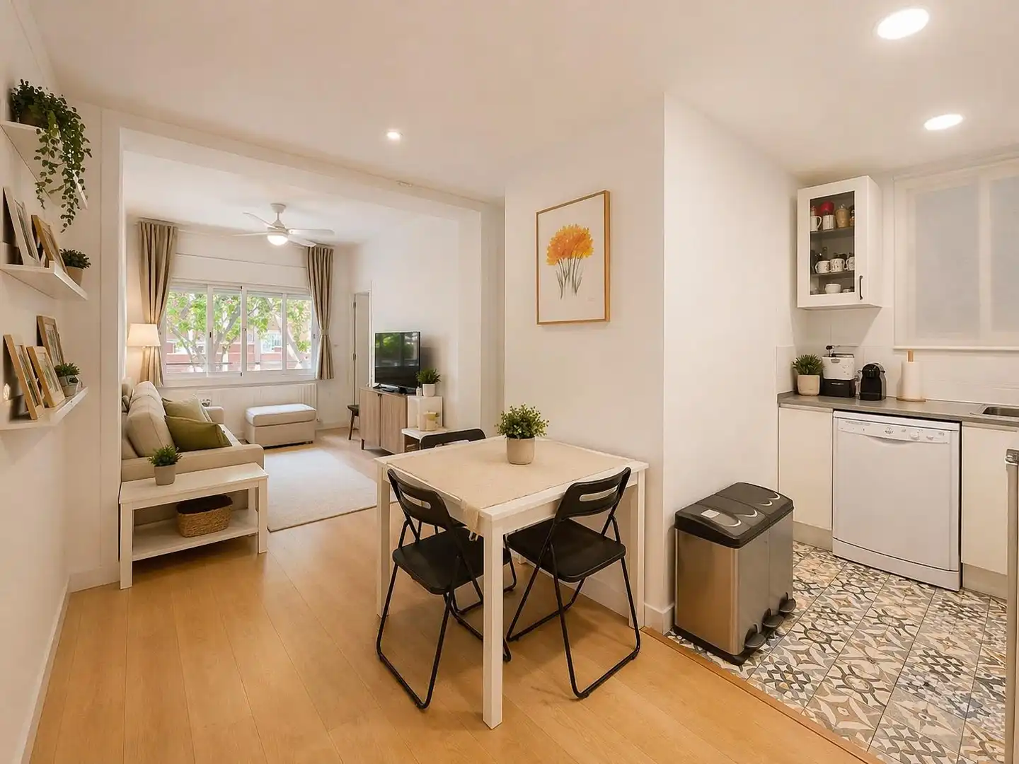 Wohnzimmer von Wohnungen zum Verkauf in  Barcelona Capital mit Parkett und Terrasse