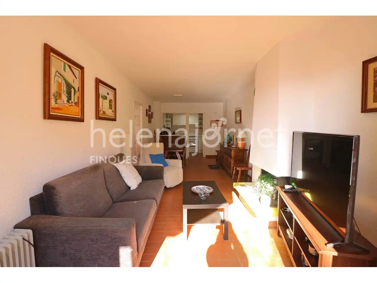 Sala de estar de Piso en venta en Santa Cristina d'Aro con Calefacción, Jardín privado y Terraza