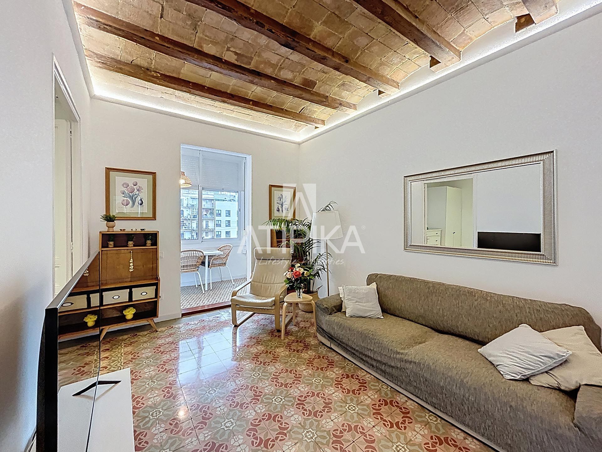 Living room of Flat to rent in  Barcelona Capital  with Air Conditioner, Furnished and Oven