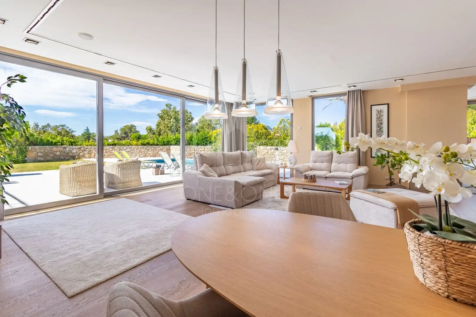 Sala de estar de Casa o chalet en venta en Mont-roig del Camp con Aire acondicionado, Calefacción y Jardín privado