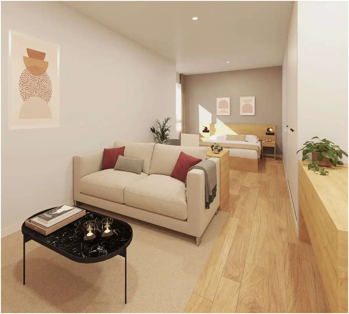 Living room of Study for share in Tres Cantos  with Air Conditioner, Terrace and Furnished