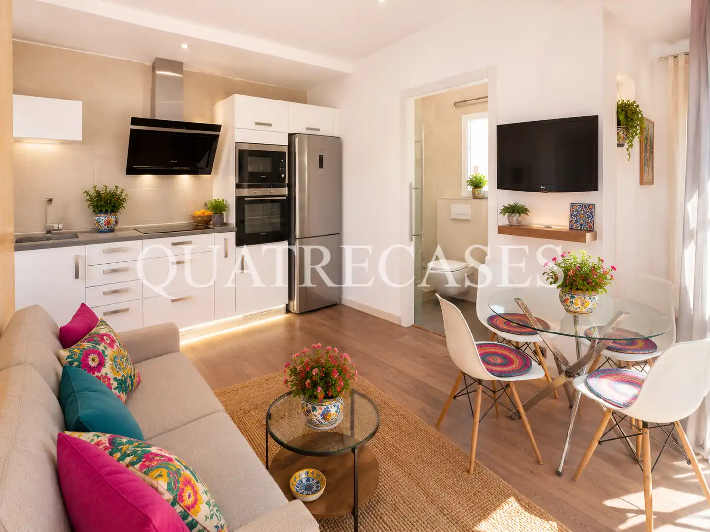 Sala d'estar de Àtic en venda en Barcelona amb Aire condicionat, Calefacció i Parquet