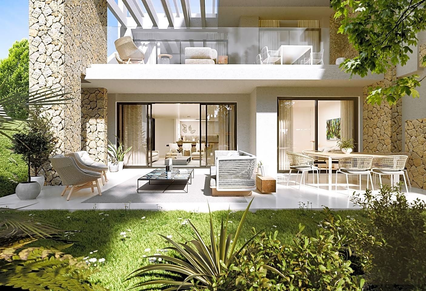 Terraza de Apartamento en venta en Estepona con Aire acondicionado, Jardín privado y Terraza