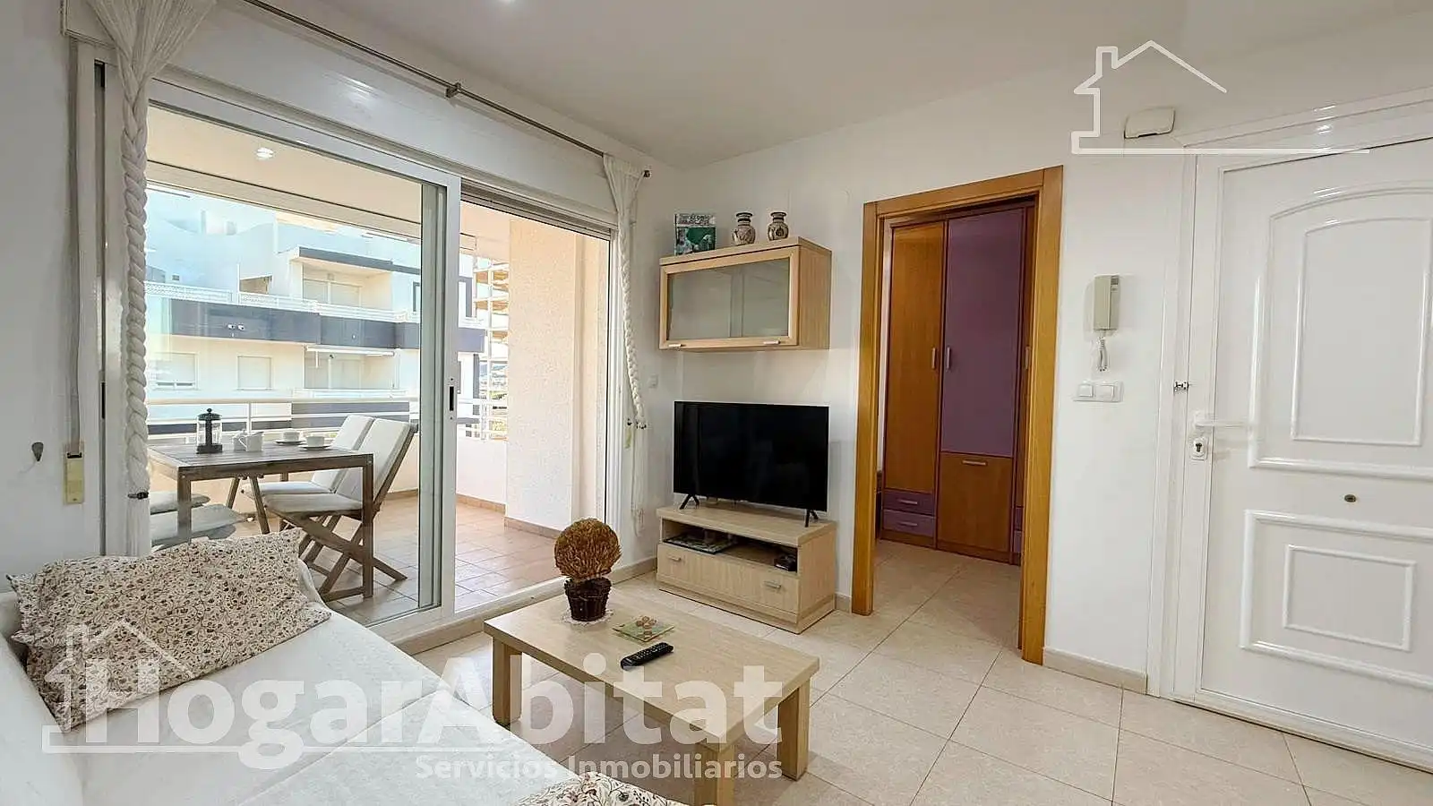 Living room of Flat for sale in Piles  with Private garden, Terrace and Furnished