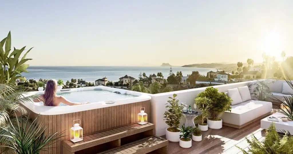 Terraza de Apartamento de alquiler en Estepona con Aire acondicionado, Calefacción y Terraza