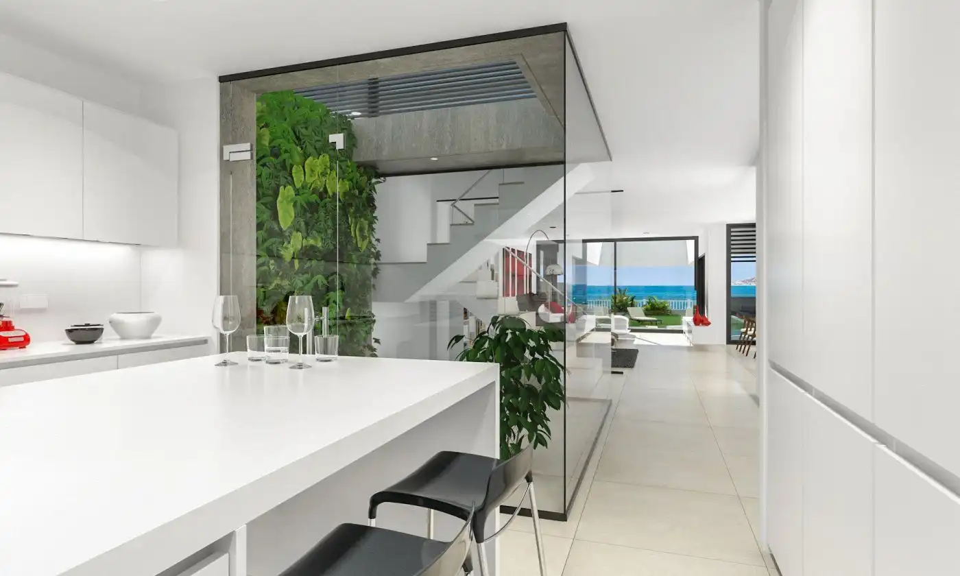 Küche von Einfamilien-Reihenhaus zum Verkauf in El Campello mit Privatgarten, Terrasse und Abstellraum