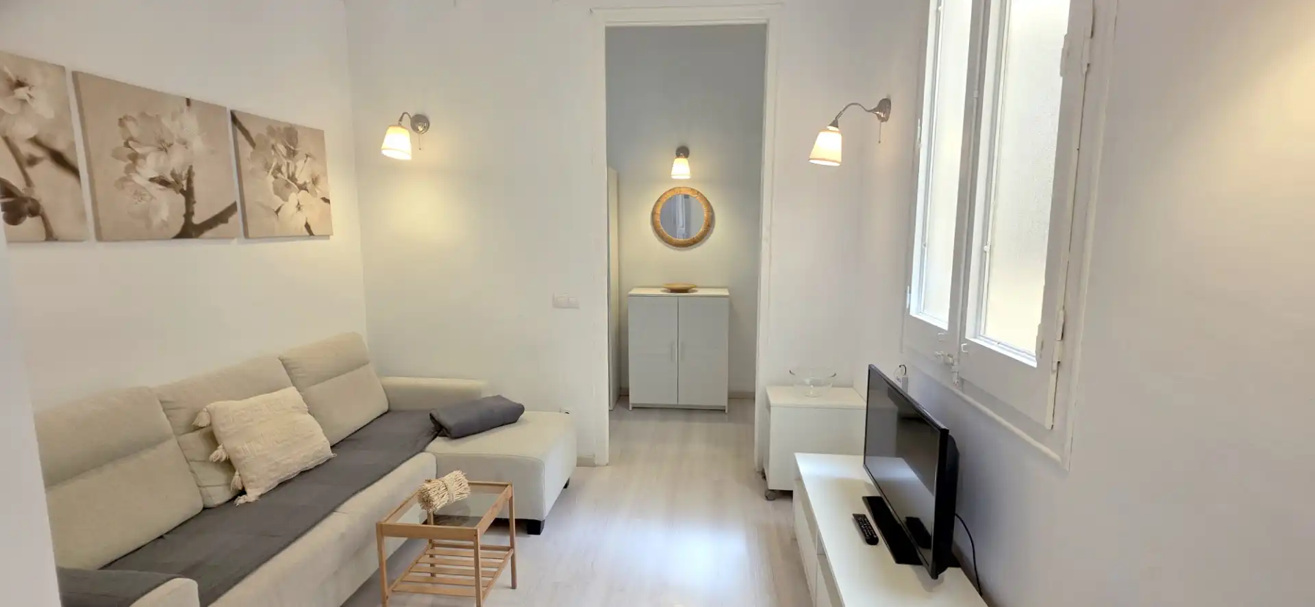 Sala de estar de Piso de alquiler en Barcelona con Parquet, Amueblado y Lavadora
