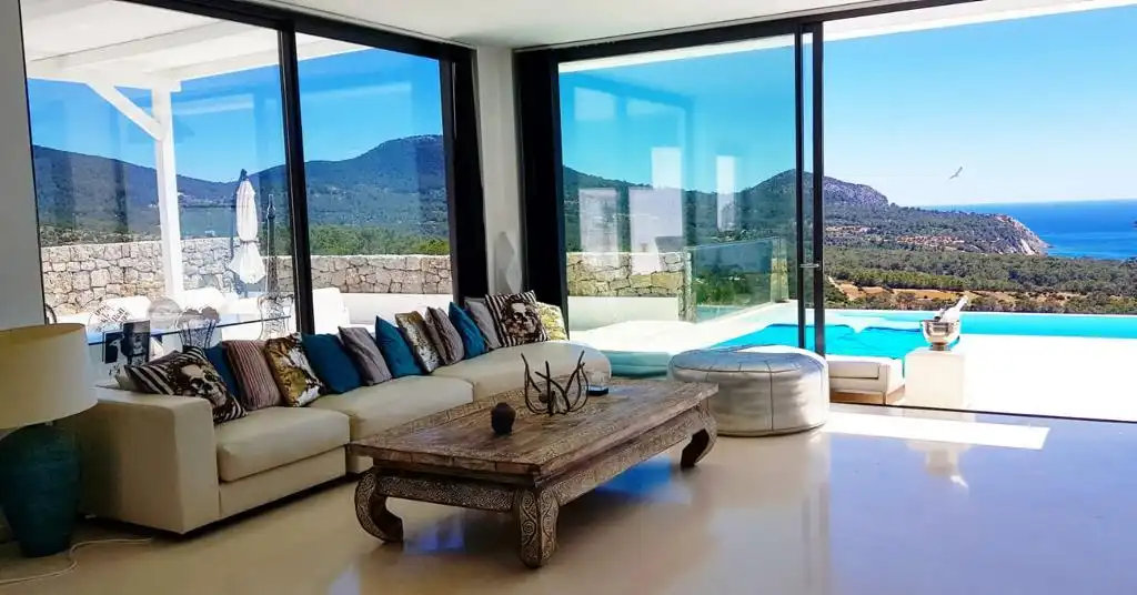 Sala d'estar de Casa adosada en venda en Sant Josep de sa Talaia amb Aire condicionat, Calefacció i Jardí privat