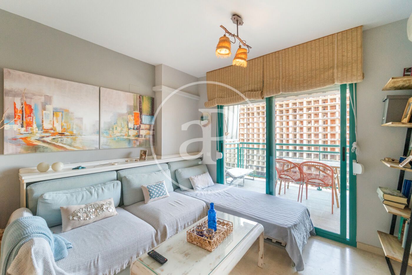 Living room of Flat for sale in Villajoyosa / La Vila Joiosa  with Air Conditioner, Heating and Private garden