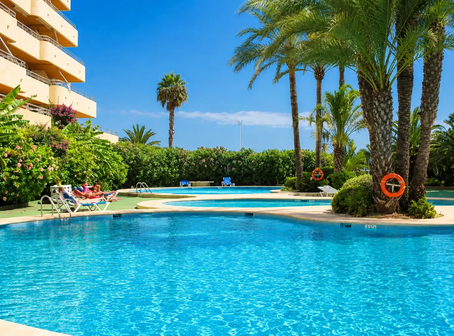 Swimming pool of Apartments for sale in Calpe / Calp  with Air Conditioner and Private garden