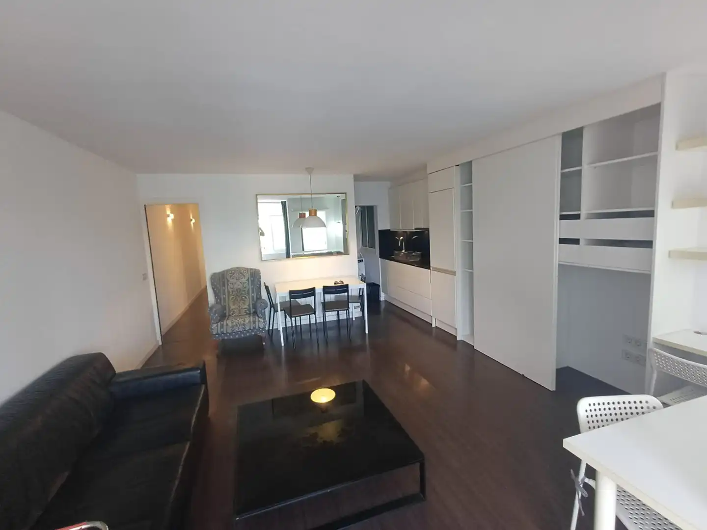 Living room of Flat for rent in Barcelona  with Heating, Parquet flooring and Furnished