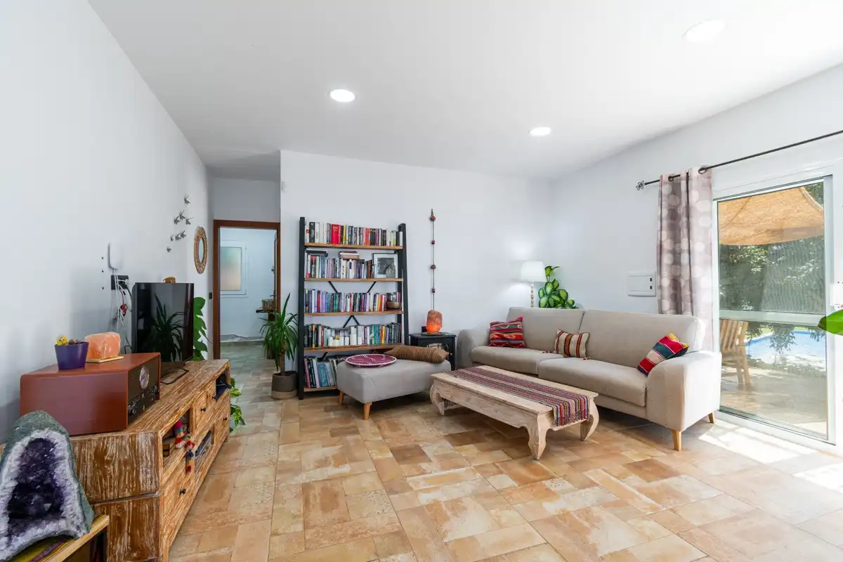 Sala de estar de Finca rústica en venta en Guía de Isora con Jardín privado, Terraza y Piscina