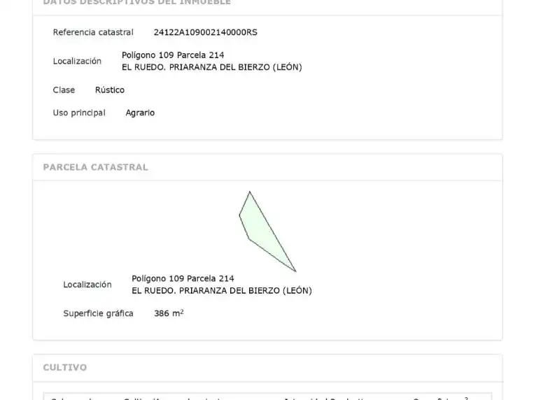 Terreno en venta en Priaranza del Bierzo