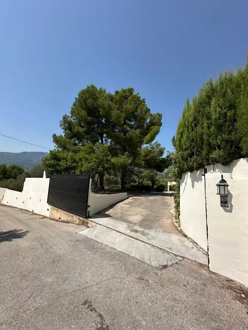 Exterior view of Houses for sale in Muro de Alcoy  with Heating, Swimming Pool and Furnished