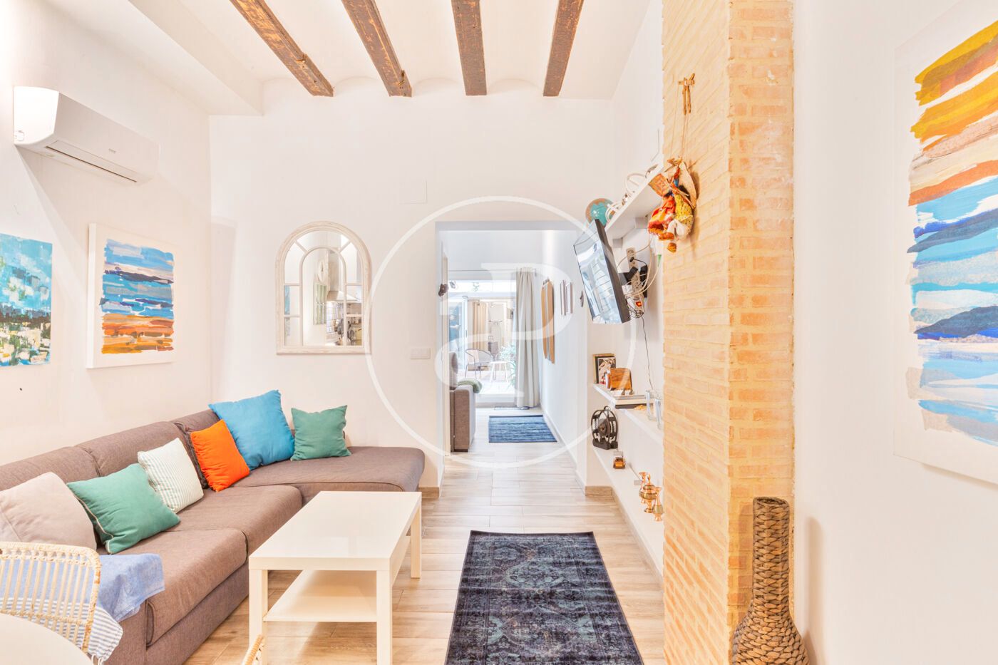 Living room of Duplex to rent in  Valencia Capital  with Air Conditioner, Heating and Private garden