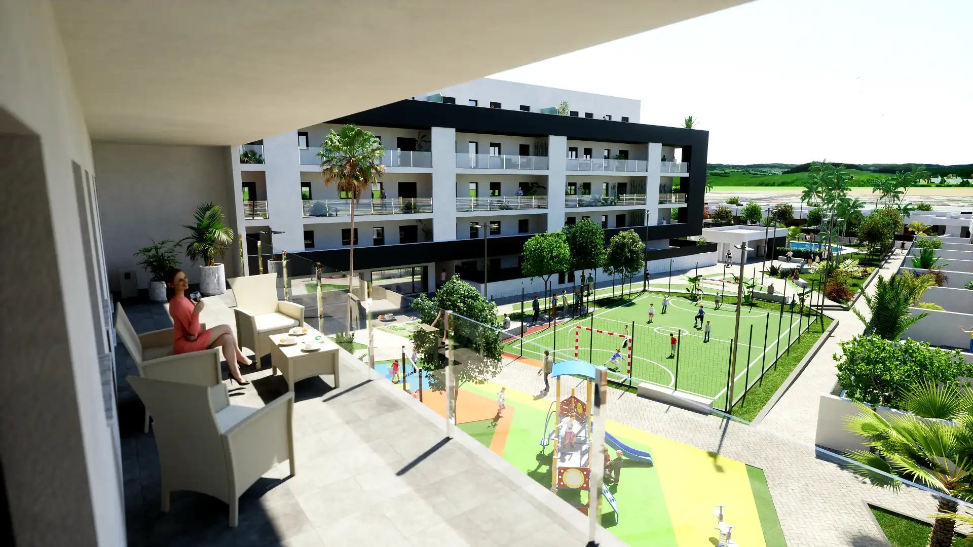 Terrasse von Wohnung zur Miete in La Rinconada mit Klimaanlage, Heizung und Terrasse