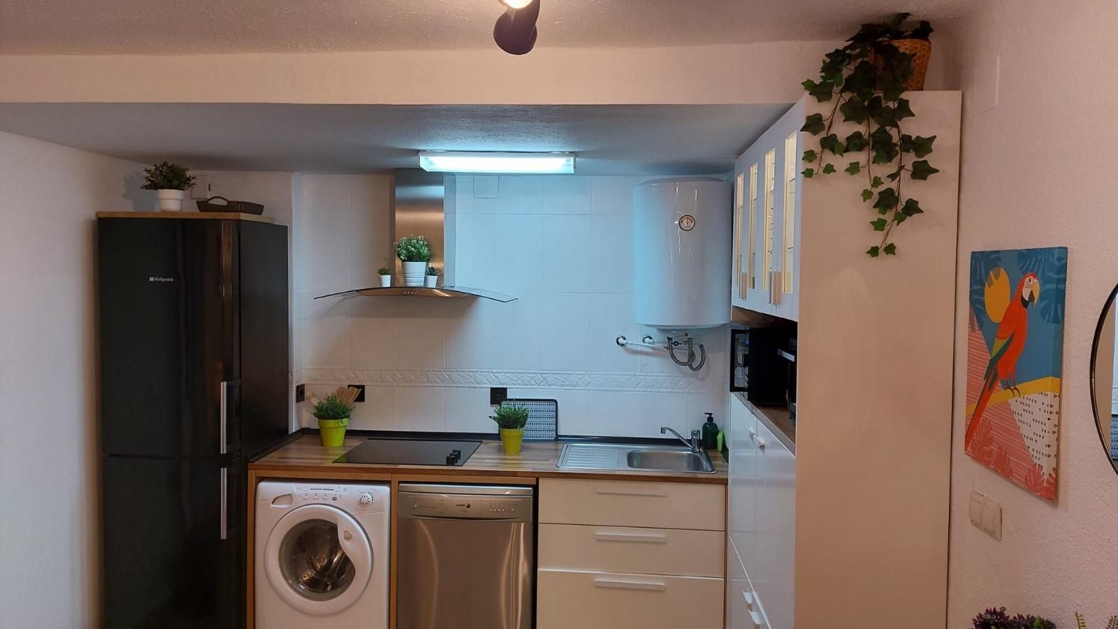 Cuina de Apartament de lloguer en Benalmádena amb Jardí privat i Terrassa
