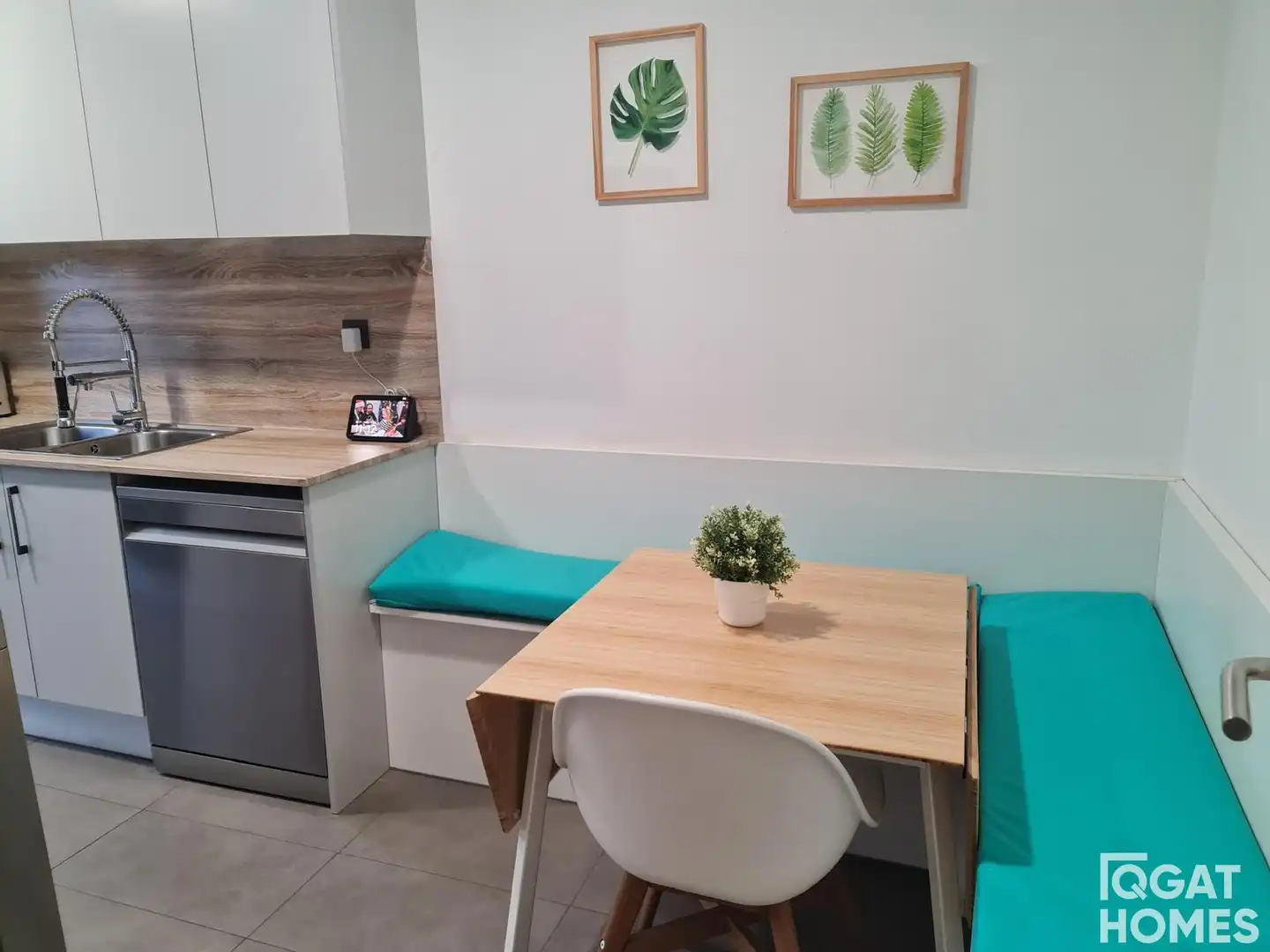 Cuina de Pis de lloguer en Sant Cugat del Vallès amb Aire condicionat, Jardí privat i Terrassa