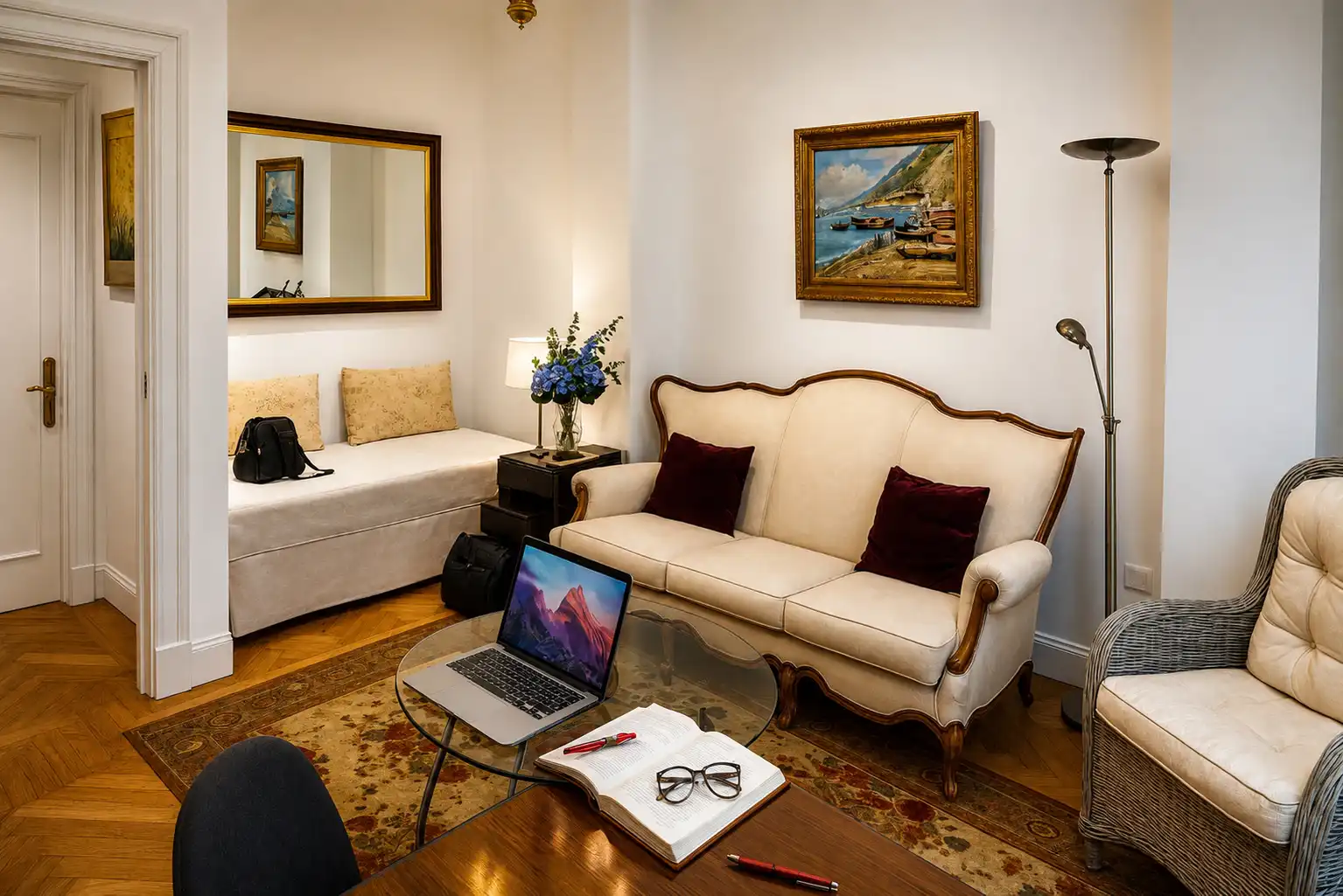 Wohnzimmer von Wohnung zur Miete in Santander mit Heizung, Möbliert und Ofen
