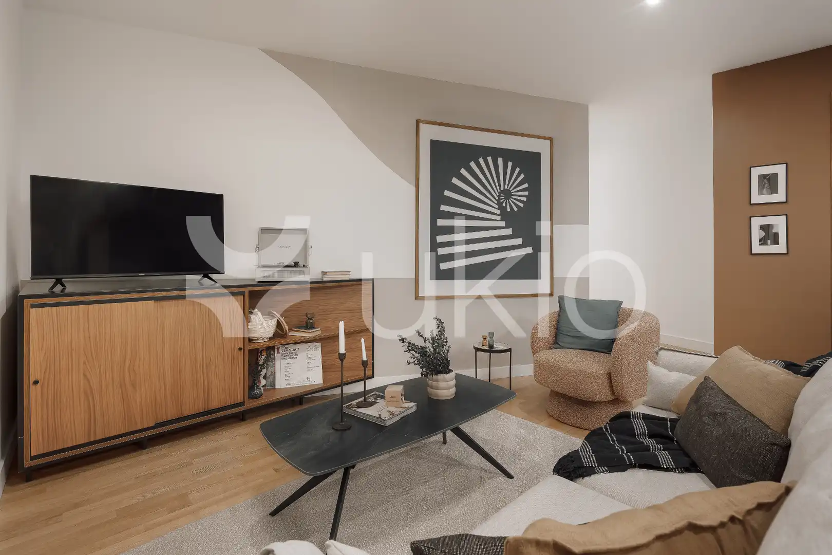 Sala de estar de Apartamento de alquiler en Madrid con Aire acondicionado, Calefacción y Amueblado