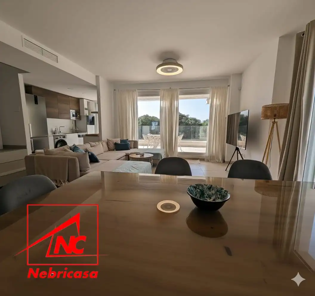 Sala de estar de Dúplex de alquiler en Chipiona con Aire acondicionado, Calefacción y Terraza