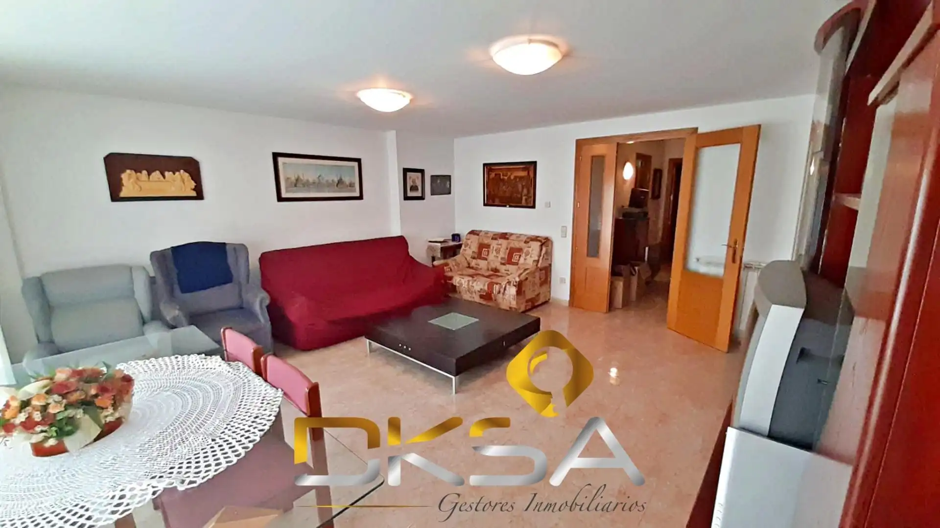 Wohnzimmer von Einfamilien-Reihenhaus zum Verkauf in Alcalà de Xivert mit Möbliert und Balkon