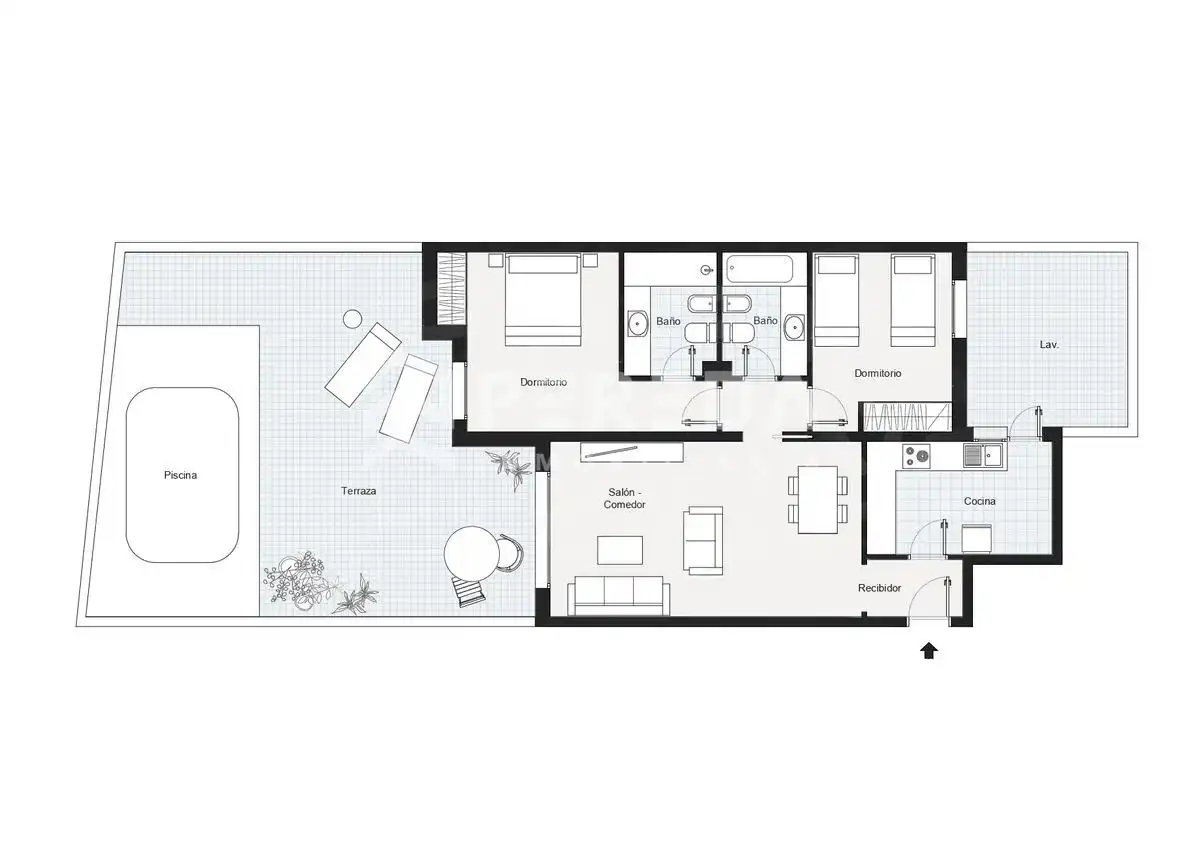 Planta baja en venta en Roquetas de Mar con Aire acondicionado, Jardín privado y Piscina