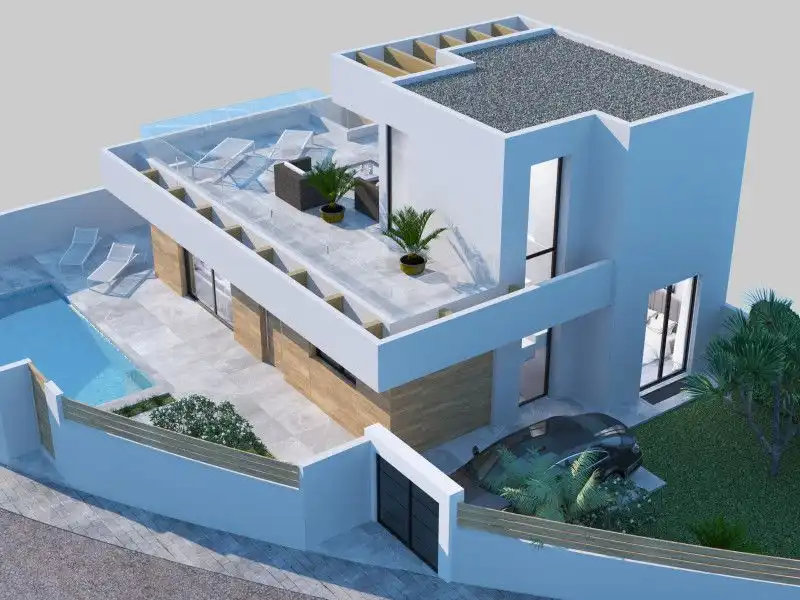 Vista exterior de Casa o chalet en venta en Rojales con Jardín privado, Terraza y Piscina