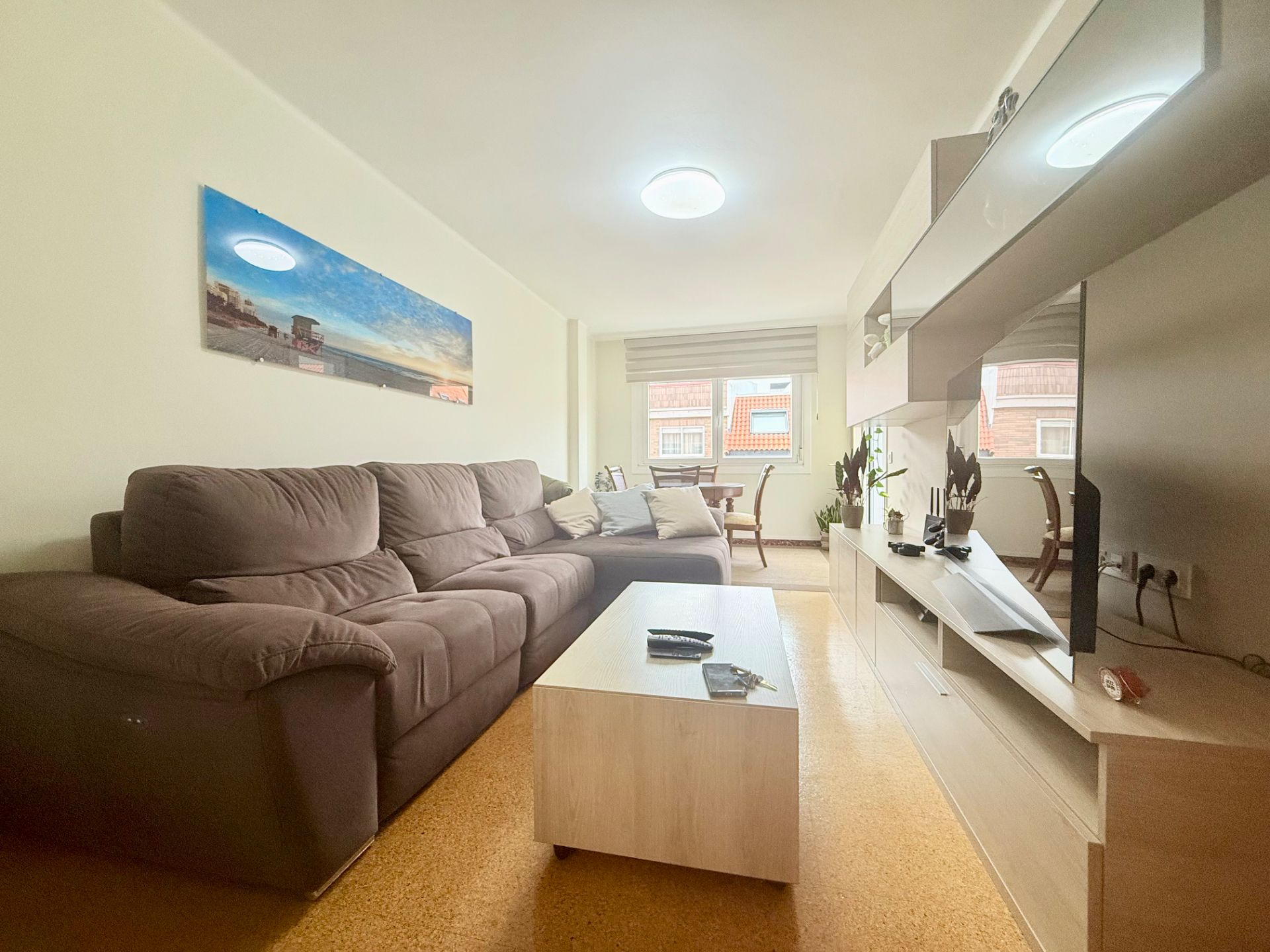 Living room of Flat to rent in Vigo   with Heating, Parquet flooring and Terrace
