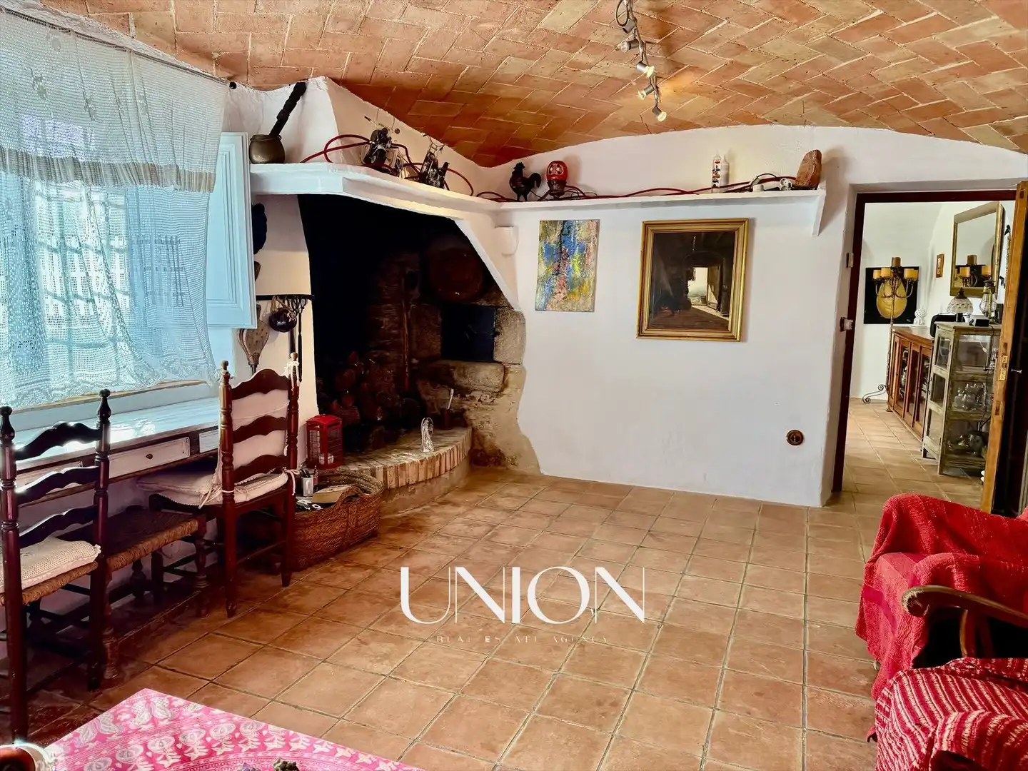 Sala de estar de Finca rústica en venta en Vall-llobrega con Calefacción, Jardín privado y Terraza