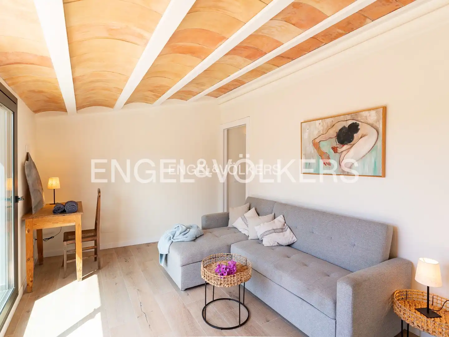 Sala de estar de Casa adosada de alquiler en Alella con Aire acondicionado, Calefacción y Jardín privado