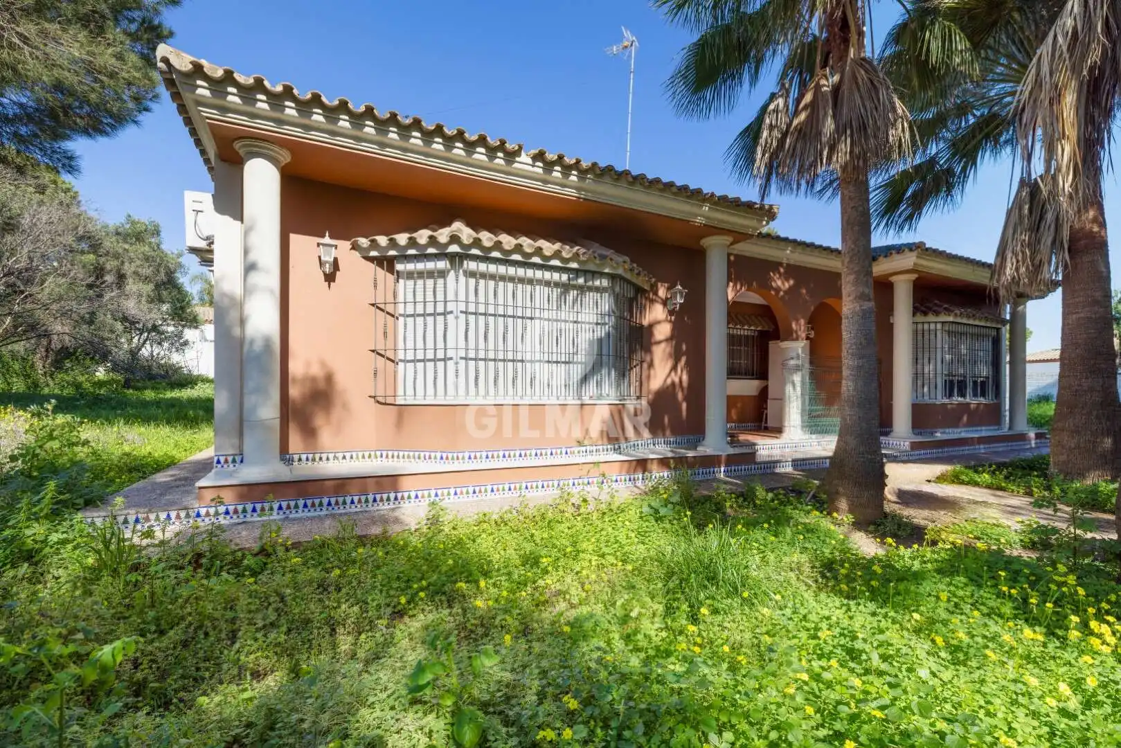 Vista exterior de Casa o xalet en venda en Chiclana de la Frontera amb Calefacció, Jardí privat i Piscina