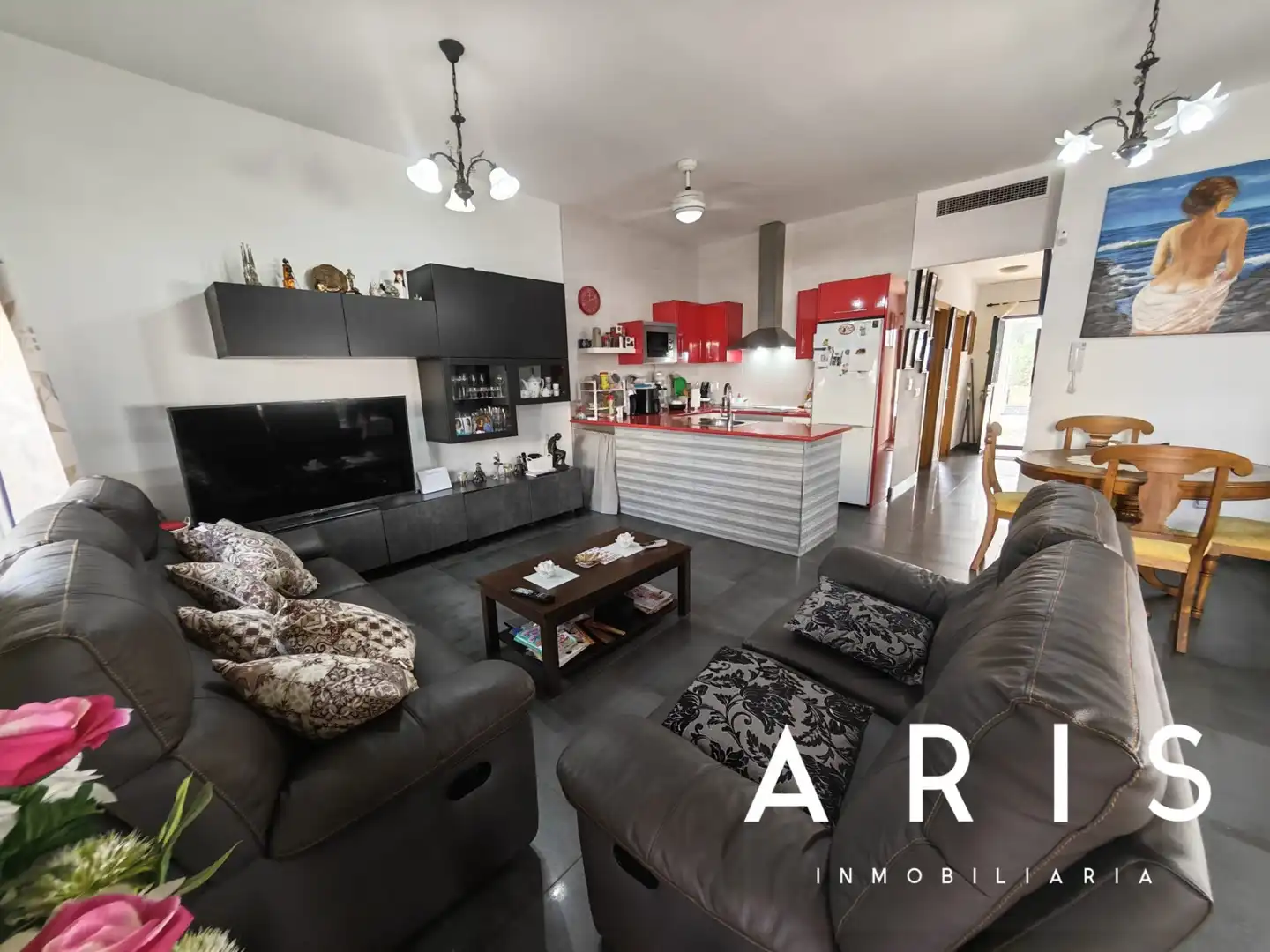 Sala de estar de Casa adosada en venta en Alhaurín de la Torre con Aire acondicionado y Piscina