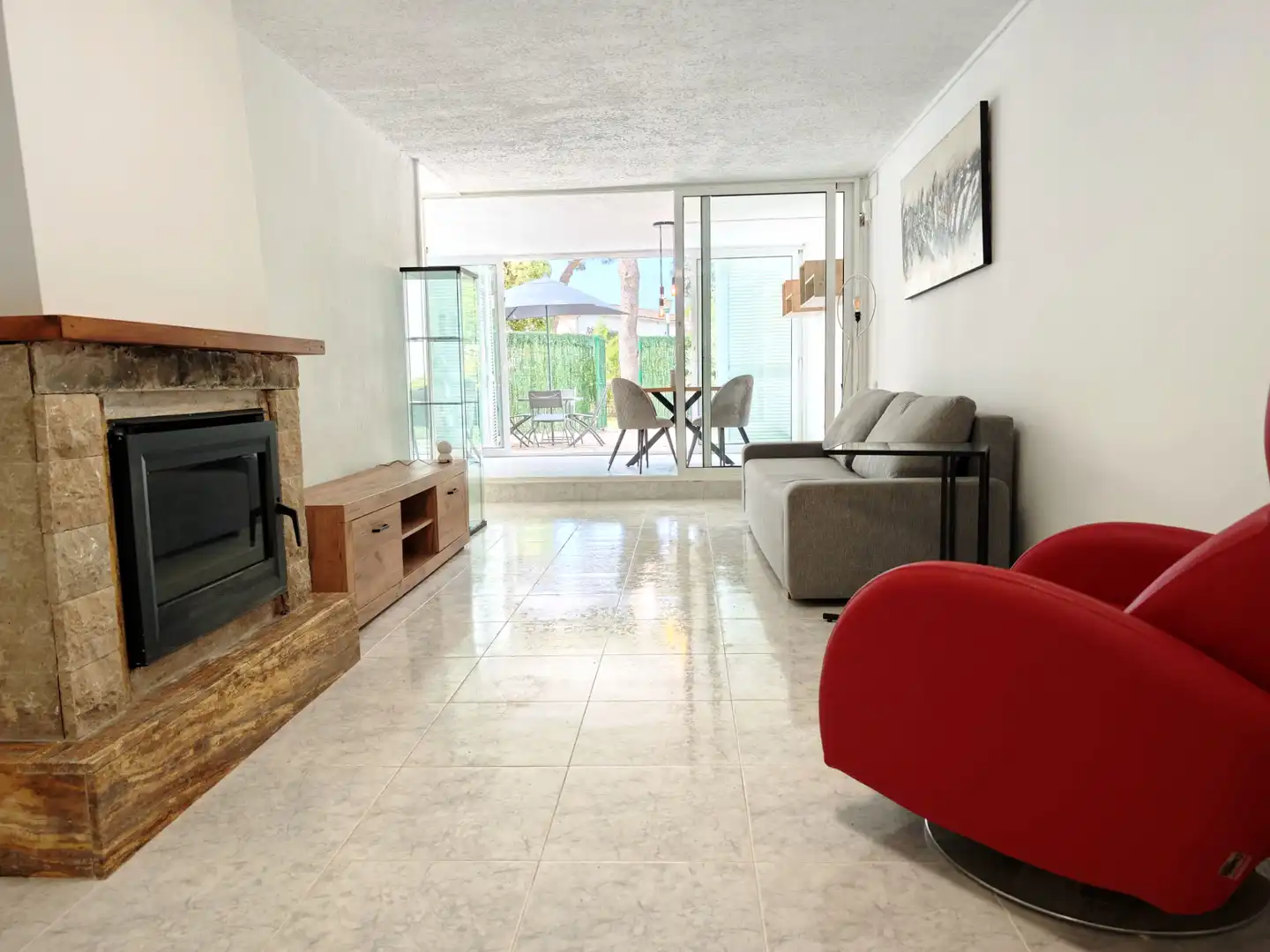 Sala d'estar de Apartament en venda en Castell d'Aro, Platja d'Aro i s'Agaró amb Jardí privat, Terrassa i Moblat