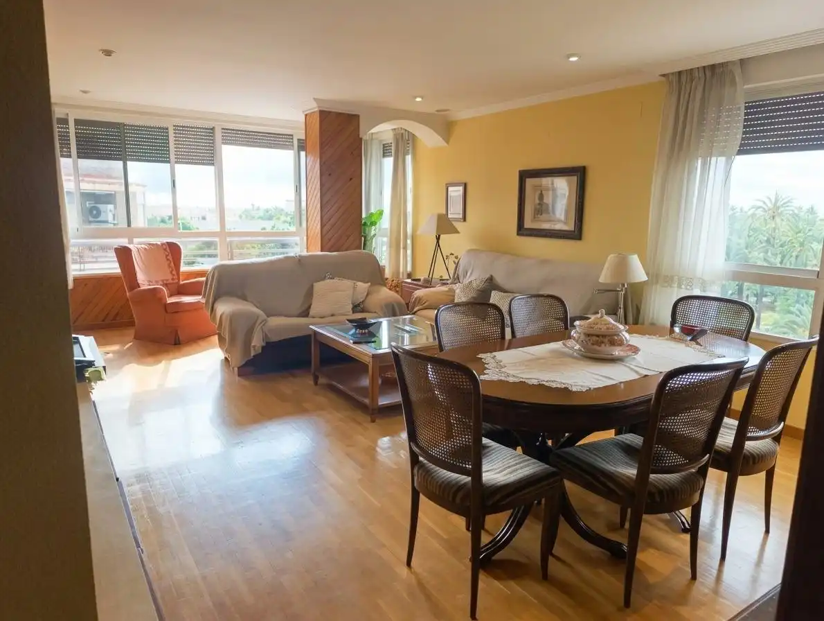 Sala de estar de Piso en venta en Elche / Elx con Aire acondicionado, Parquet y Terraza