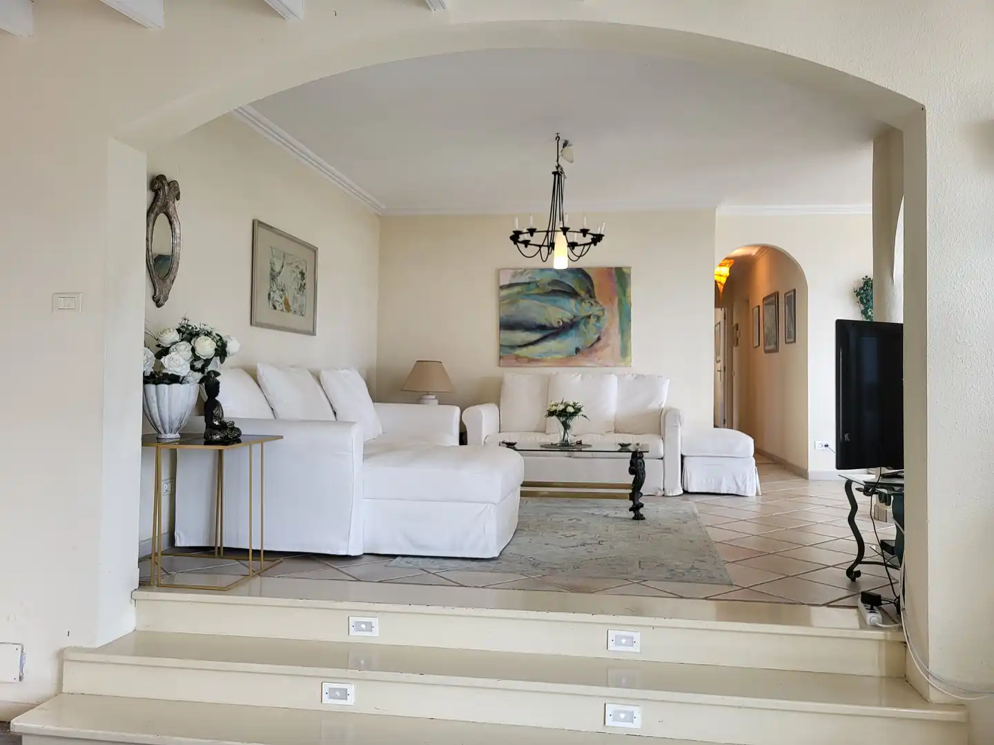 Sala de estar de Casa o chalet en venta en El Sauzal con Terraza, Piscina y Amueblado