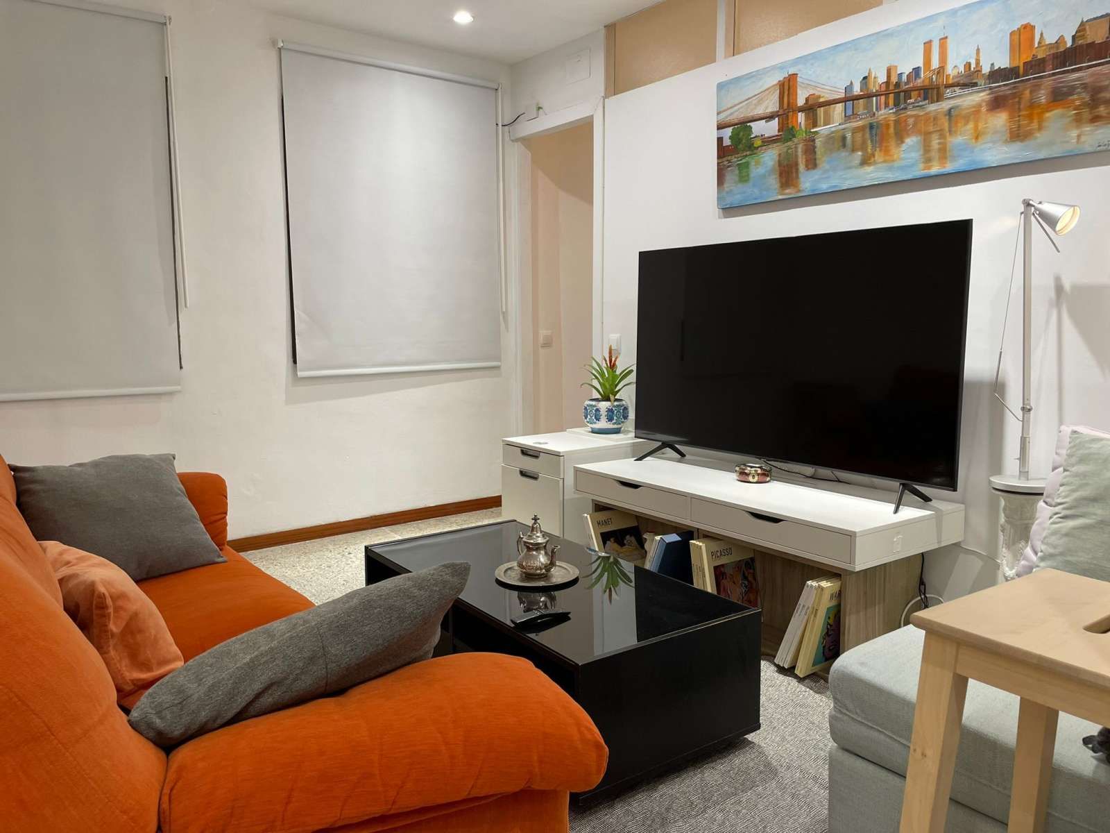 Sala d'estar de Estudi per a compartir en  Barcelona Capital amb Aire condicionat i Terrassa