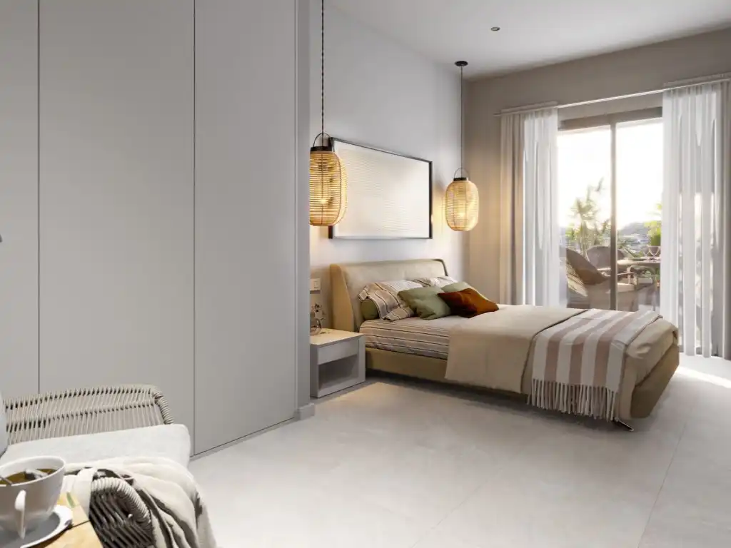 Dormitori de Apartament en venda en Finestrat amb Jardí privat i Piscina