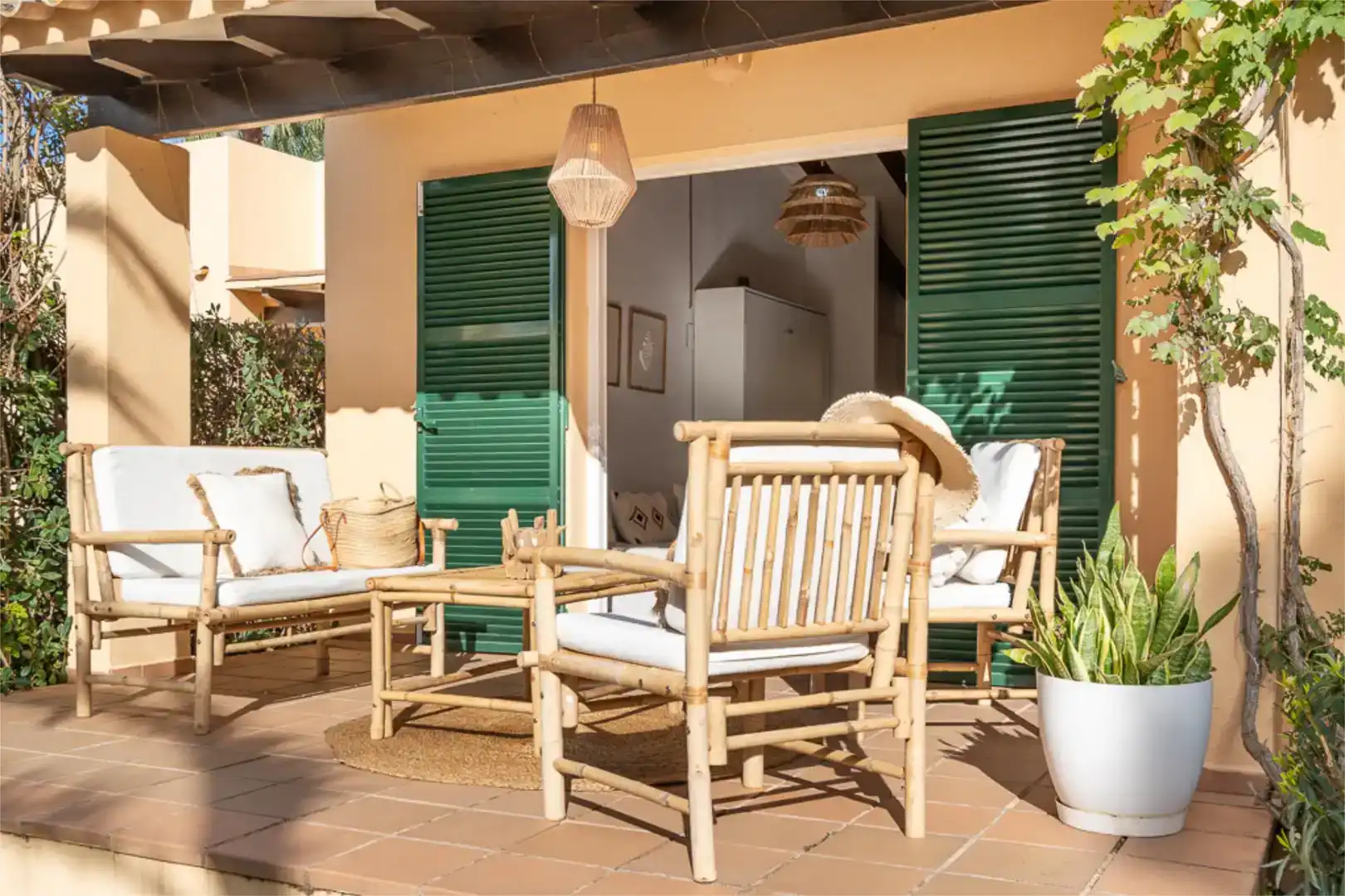 Terraza de Casa o chalet de alquiler en Ciutadella de Menorca con Aire acondicionado, Jardín privado y Piscina