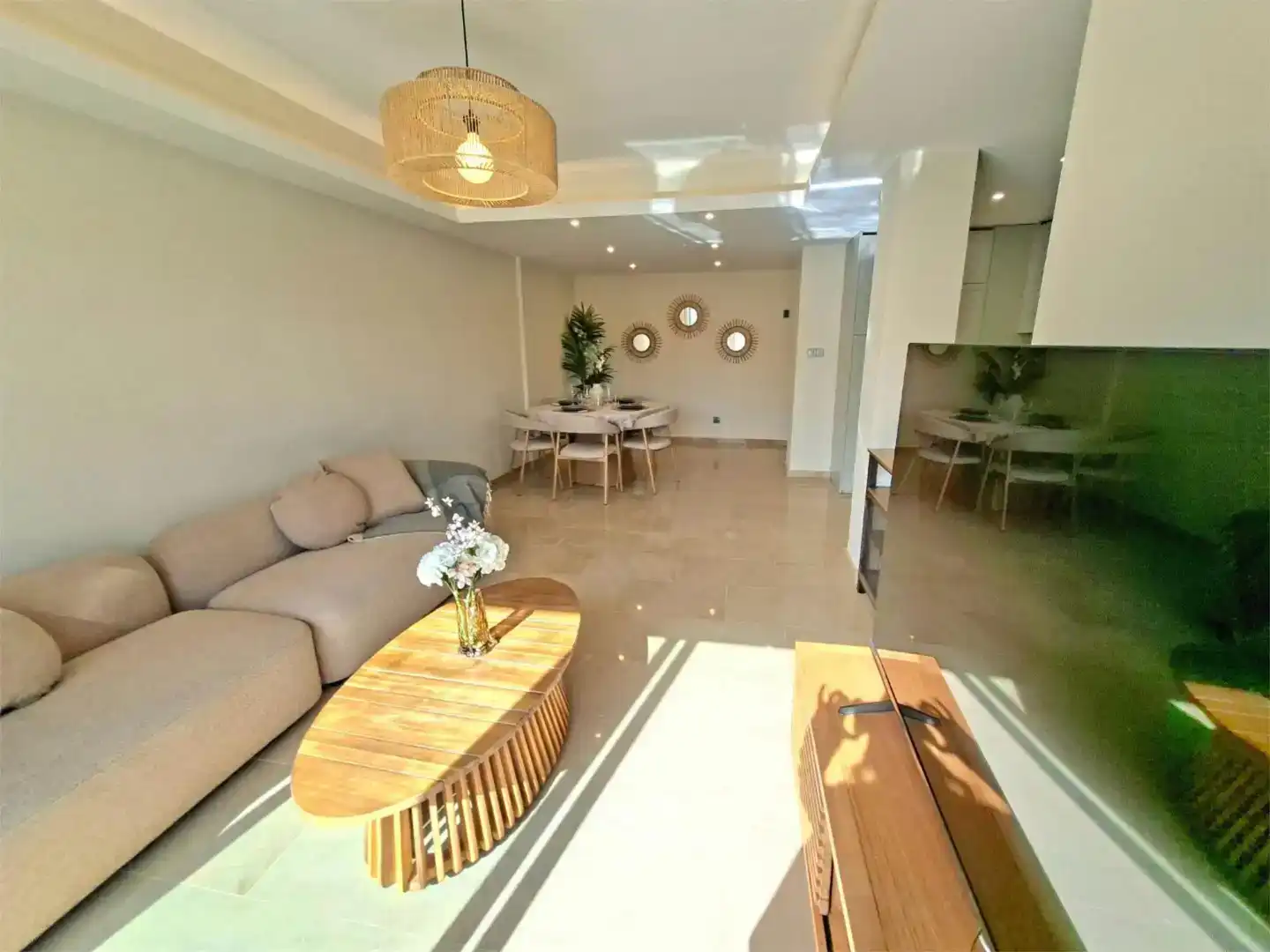 Living room of Flat for sale in Manilva  with Air Conditioner and Swimming Pool