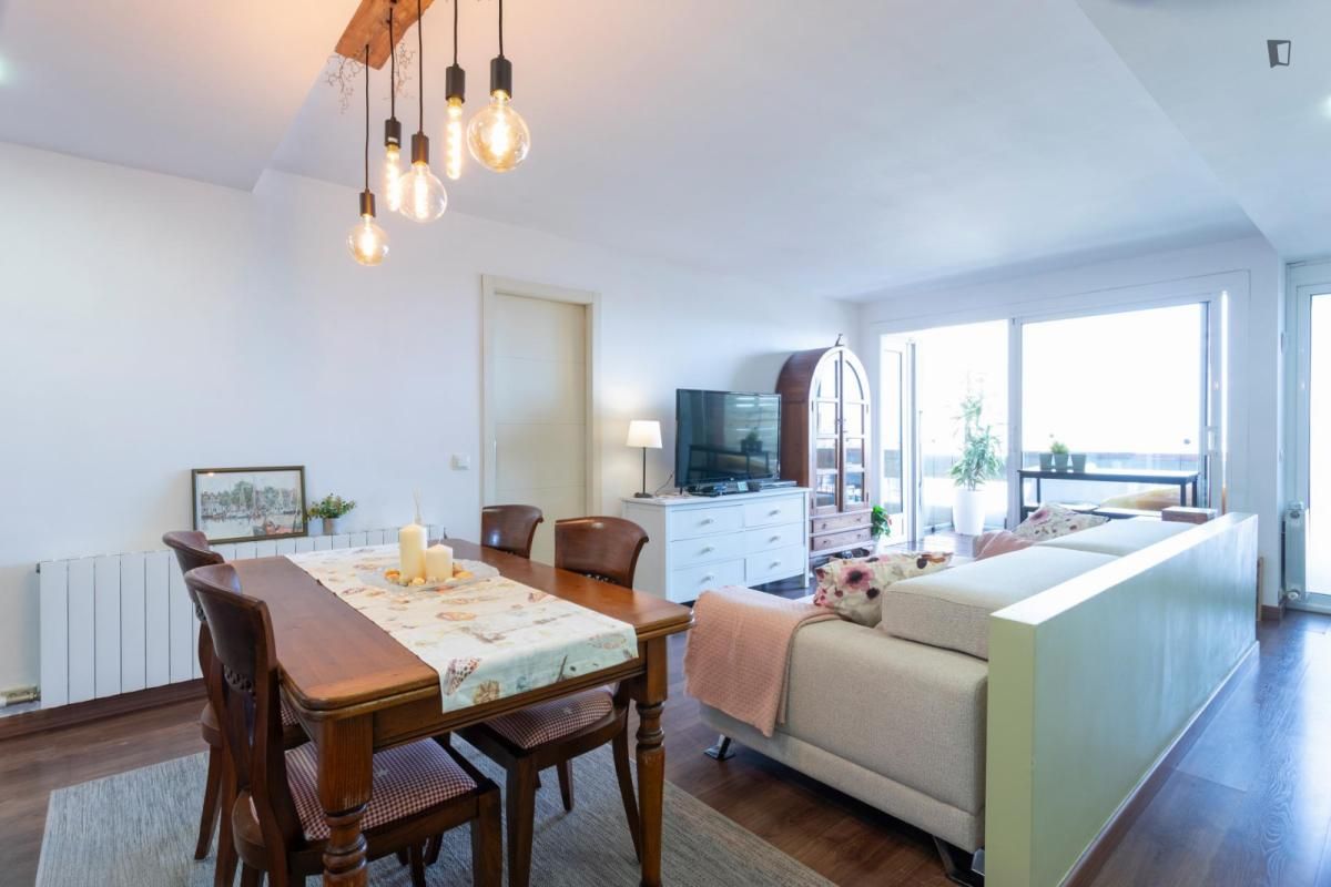 Living room of Apartment to rent in Badalona  with Air Conditioner, Furnished and Oven