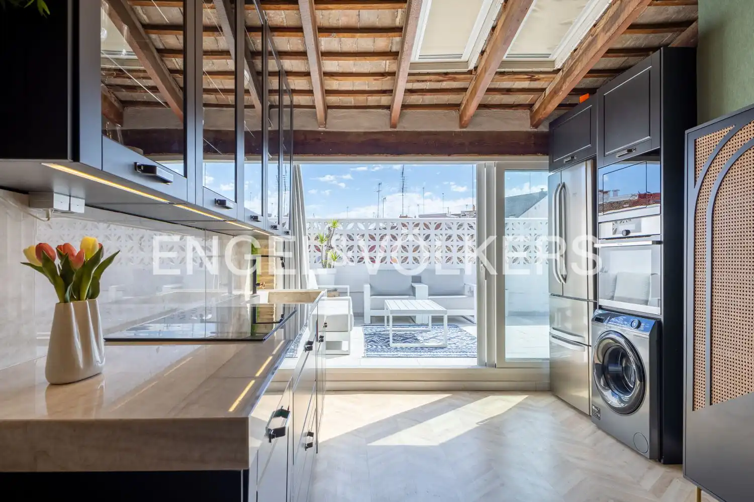 Kitchen of Attic for sale in Valencia  with Air Conditioner, Heating and Parquet flooring