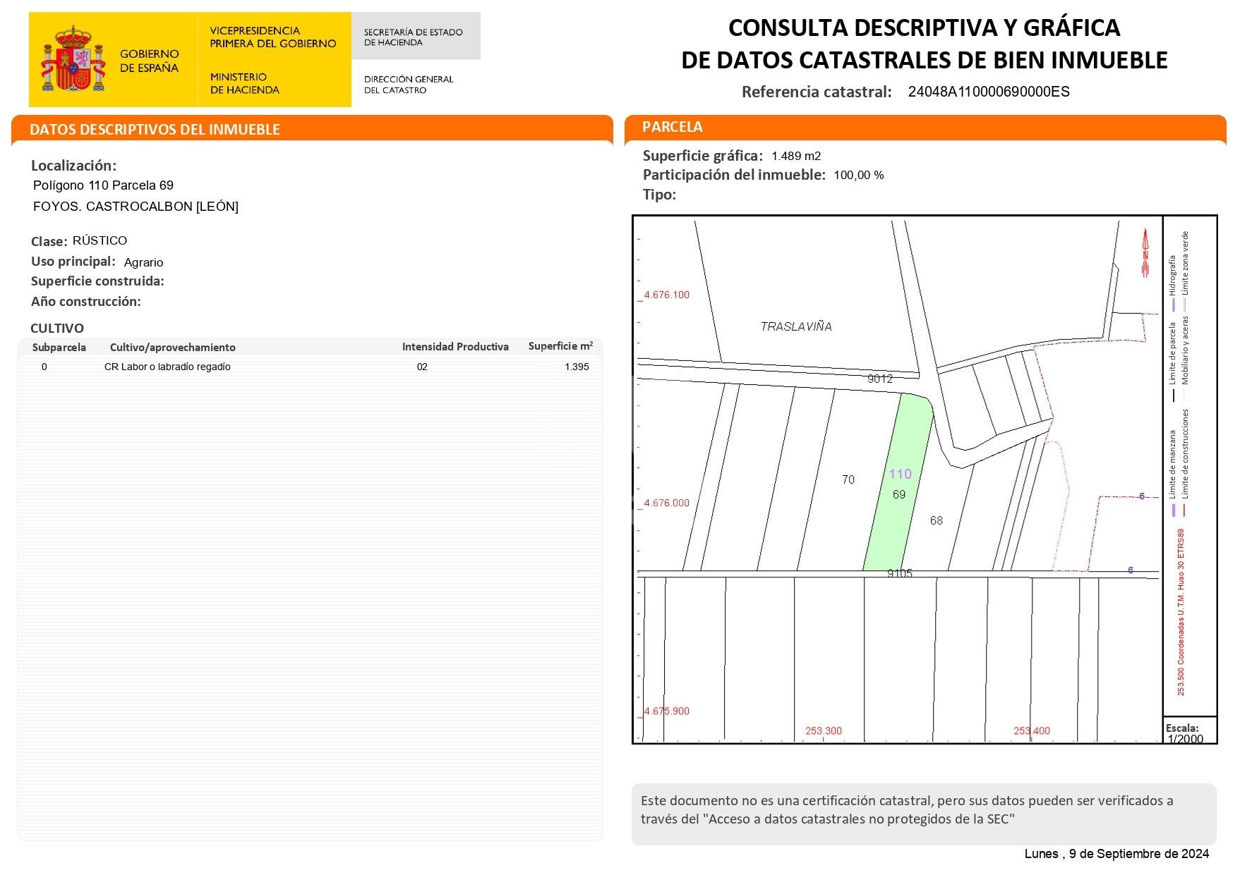 Residencial en venda en Castrocalbón
