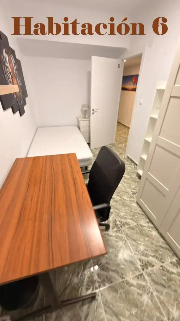 Dormitori de Pis per a compartir en Granada amb Calefacció, Moblat i Rentadora
