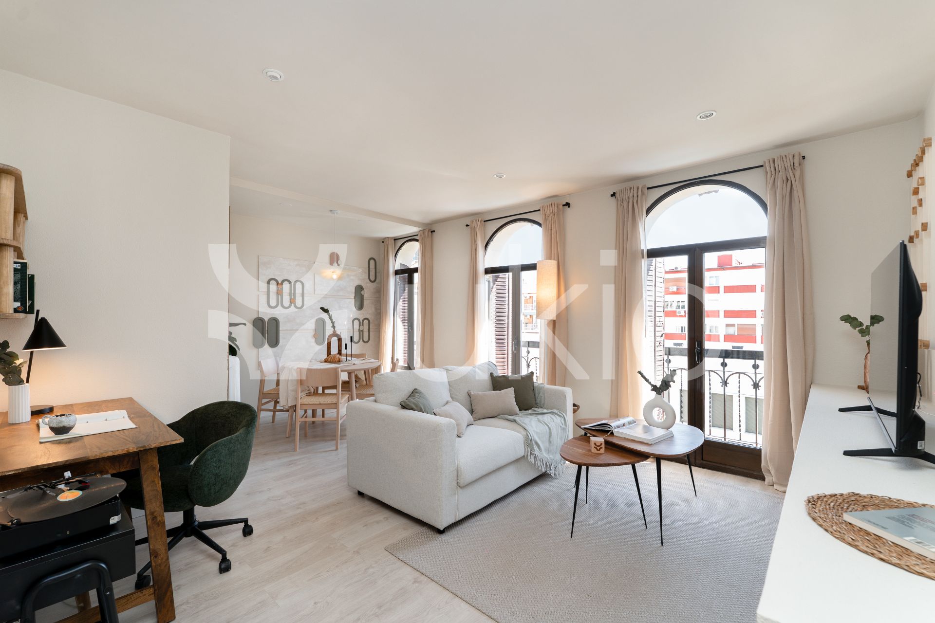 Living room of Apartment to rent in  Madrid Capital  with Air Conditioner, Heating and Furnished