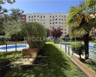 Exterior view of Apartment for sale in  Madrid Capital  with Air Conditioner, Heating and Private garden