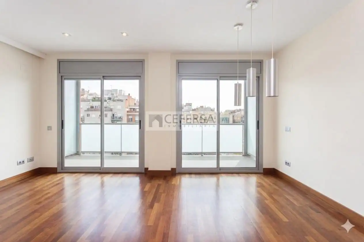 Schlafzimmer von Wohnung zum Verkauf in Barcelona mit Klimaanlage, Parkett und Terrasse